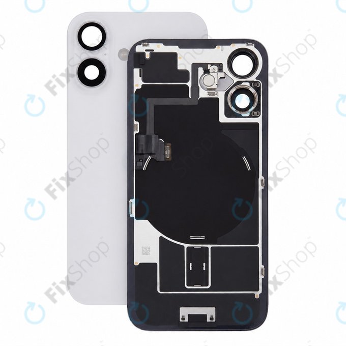 Vetro scocca posteriore per iPhone 16, White, Pulled A