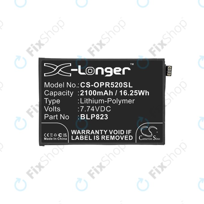 Batteria per Oppo Reno 5 Pro, 2100mAh, Li-Pol, 7.74 V, BLP823, HQ
