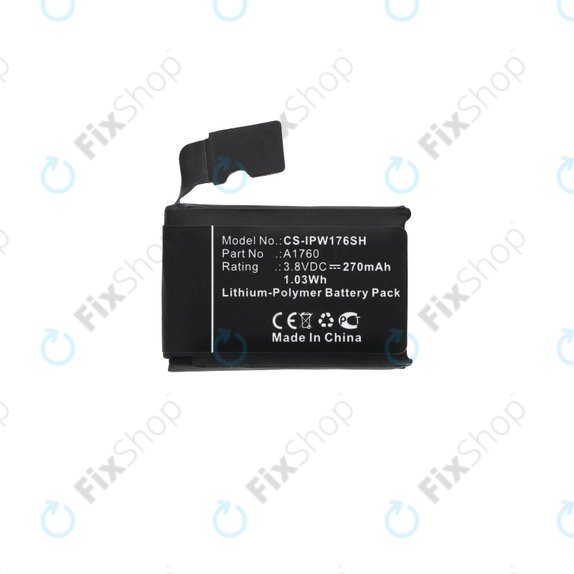 Batteria per Apple Watch 2 38 mm, 270mAh, Li-Pol, 3.8 V, A1760, HQ