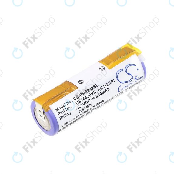 Batteria per Philips HS8420, US14430VR, KR112RRL, Li-Ion, 650mAh, 3.7V, HQ