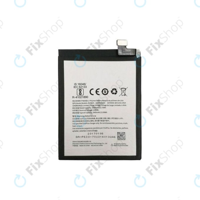 Batteria per OnePlus 3T, BLP633, 3400mAh
