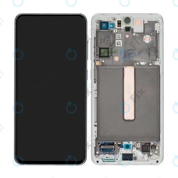 Schermo per Samsung S21 FE G990B, White, Vetro touch con cornice, GH82-26414B, GH82-26420B, GH82-26590B, Genuine Service Pack