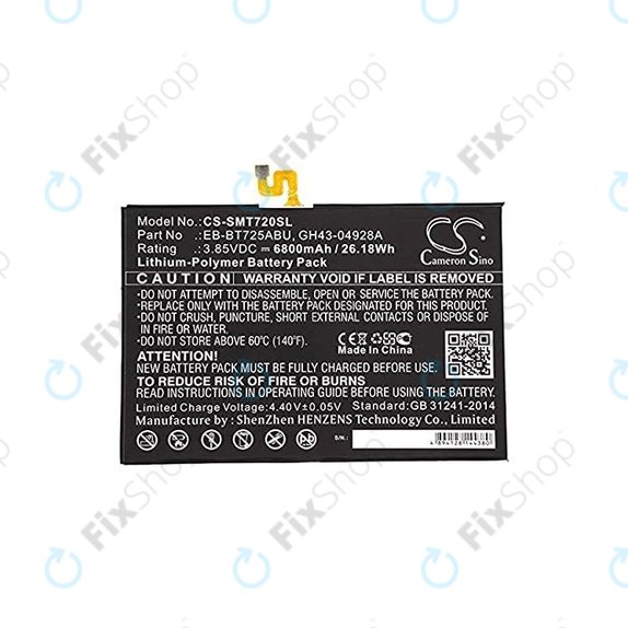 Batteria per Samsung Galaxy Tab S5E, EB-BT725ABU, 6800mAh, HQ