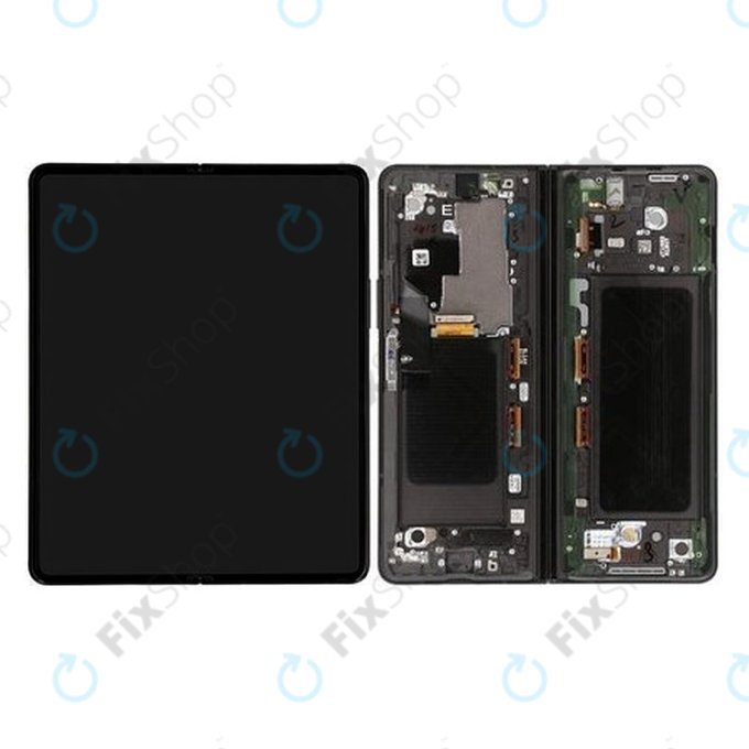 Schermo per Samsung Z Fold 3 F926B, Phantom Black, Vetro touch con cornice, GH82-26283A, GH82-26284A, Genuine Service Pack