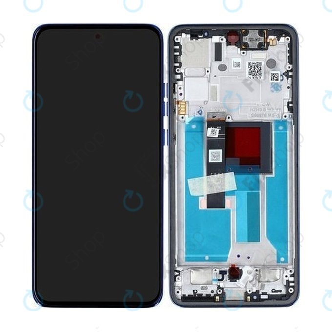 Schermo per Motorola Edge 50 Neo, Nautical Blue, Vetro touch con cornice, 5D68C28686, Genuine Service Pack