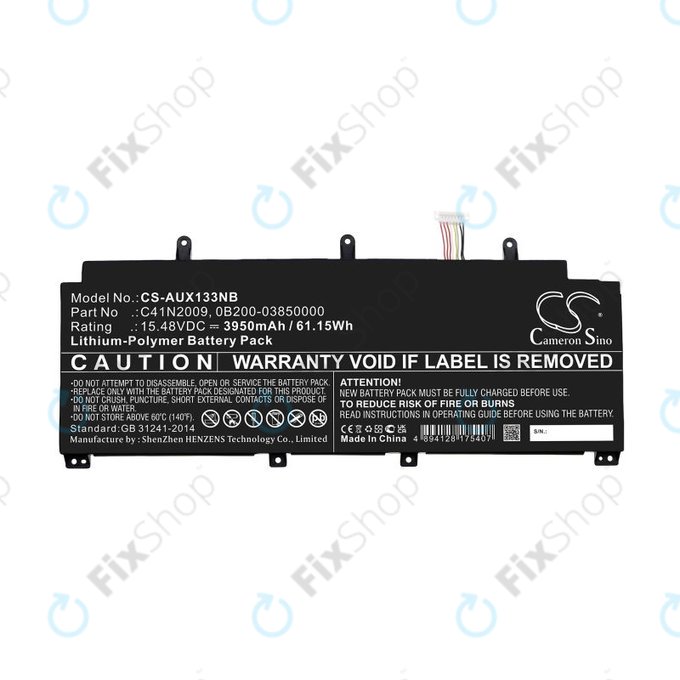 Batteria per Asus ROG Flow X13 GV301QE-K6008, C41N2009, Li-Pol, 3950mAh, 15.48V, HQ