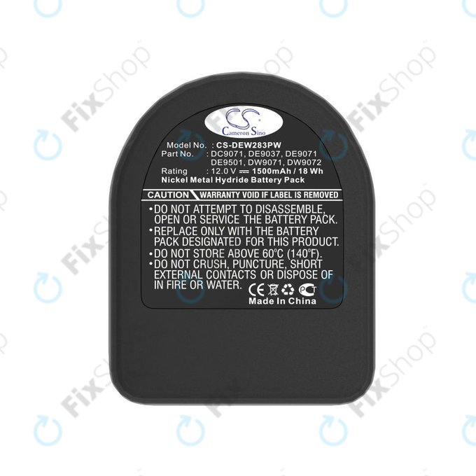 Batteria per Dewalt DCD940B2, DCD910KX, DC9071, DE9074, Ni-MH, 1500mAh, 12V, HQ