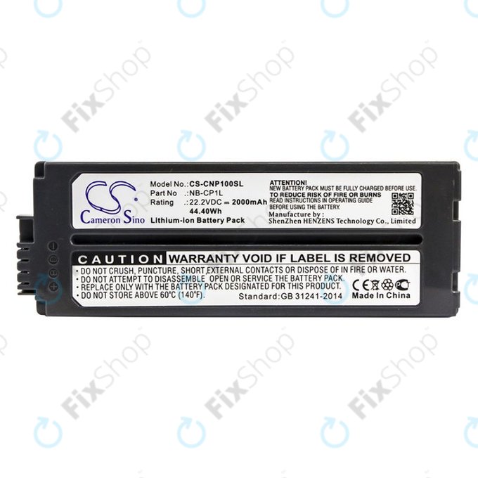 Batteria per Canon Selphy CP, NB-CP1L, Li-Ion, 2000mAh, 22.2V, HQ