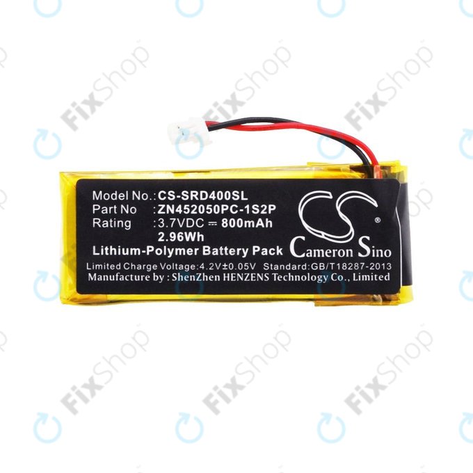 Batteria per Cardo Scala Rider G4, ZN452050PC-1S2P, Li-Pol, 3.7V, 800mAh, HQ