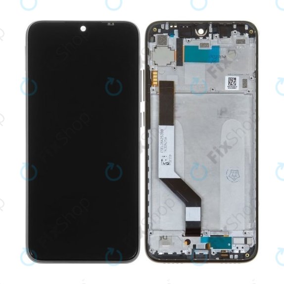 Schermo per Xiaomi Redmi Note 7, Space Black, Vetro touch con cornice, 5606100920C7, 560610100033, 560610125033, Genuine Service Pack