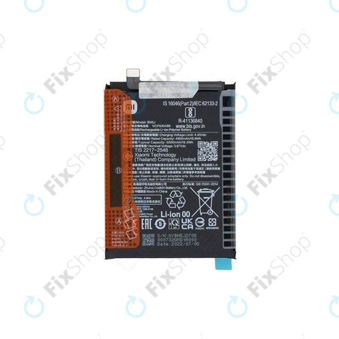Batteria per Xiaomi Poco X5, BN5J, 46020000F41Y, 5000mAh, Genuine Service Pack