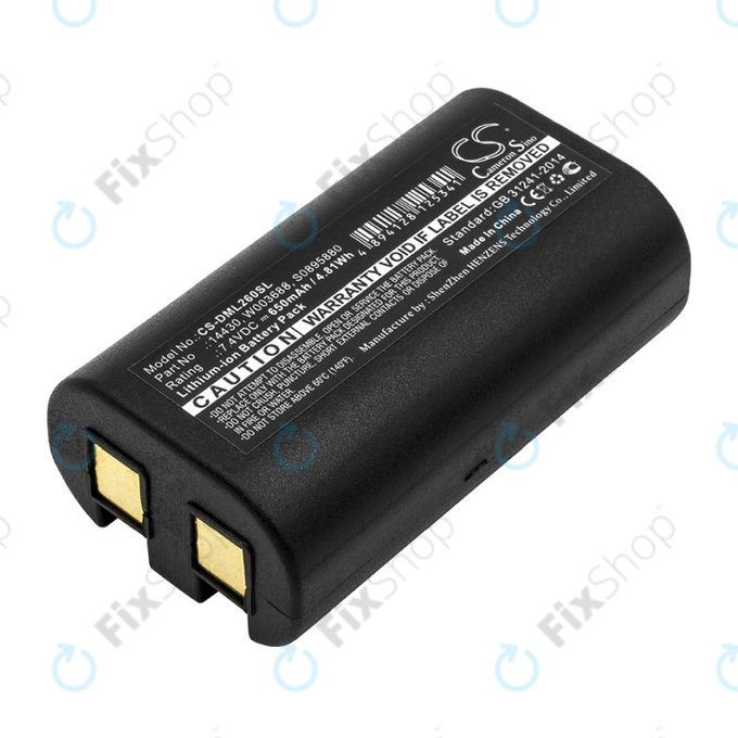 Batteria per Dymo 260, 280, 650, 14430, Li-Ion, 650mAh, 7.4V, HQ