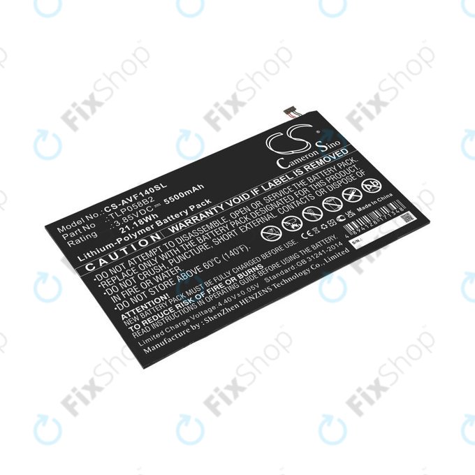 Batteria per Vodafone Tab Prime 7, TLP058B2, Li-Pol, 3.85V, 5500mAh, HQ