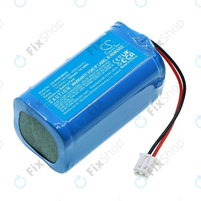 Batteria per Ecovacs Winbot W-seriess, S04-LI-148-650, 14500-S41PJ, Li-Ion, 700mAh, 14.8V, HQ