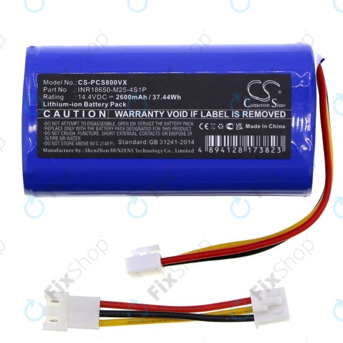 Batteria per Proscenic 800T, 820T, 830T, INR18650-M25-4S1P, Li-Ion, 2600mAh, 14.4V, HQ