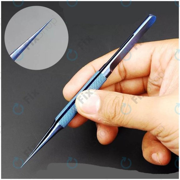 Pinzetta in lega di titanio con testa dritta 0,1 mm per ponticelli di precisione, 2UUL BlueT