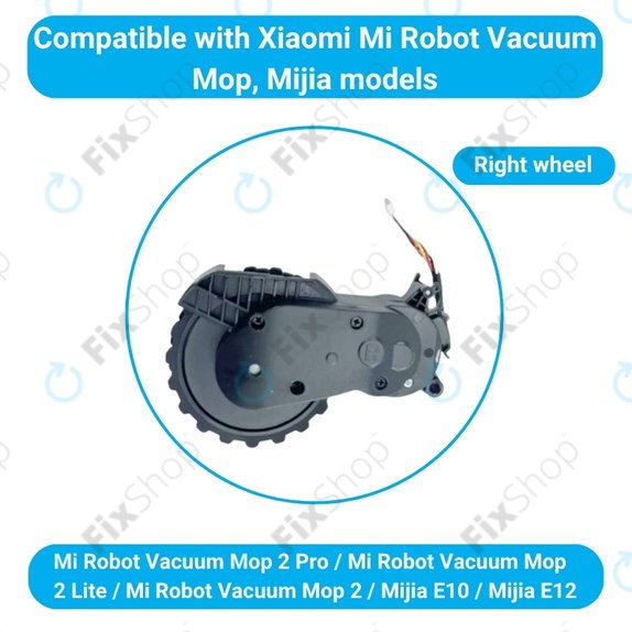 Ruota con motore (destra) per Xiaomi Mijia E10, E12, Mi Robot Vacuum Mop 2 Lite, 2 Pro, Black