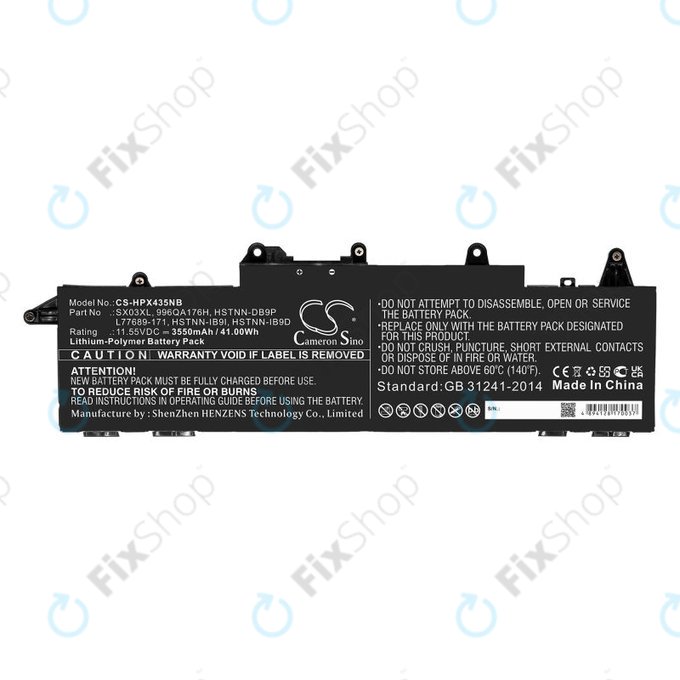 Batteria per HP ProBook x360 435 G7, SX03XL, Li-Pol, 3550mAh, 11.55V, HQ