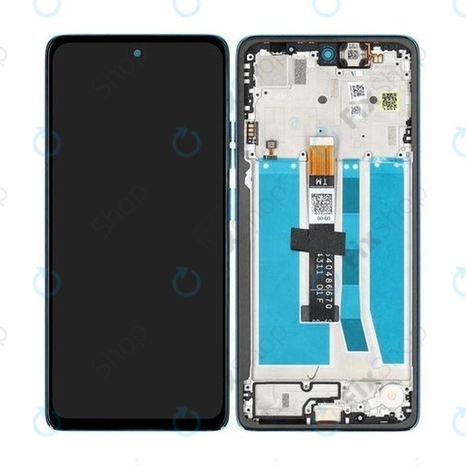 Schermo per Motorola Moto G75 5G, Aqua Blue, Vetro touch con cornice, 5D68C29067, Genuine Service Pack