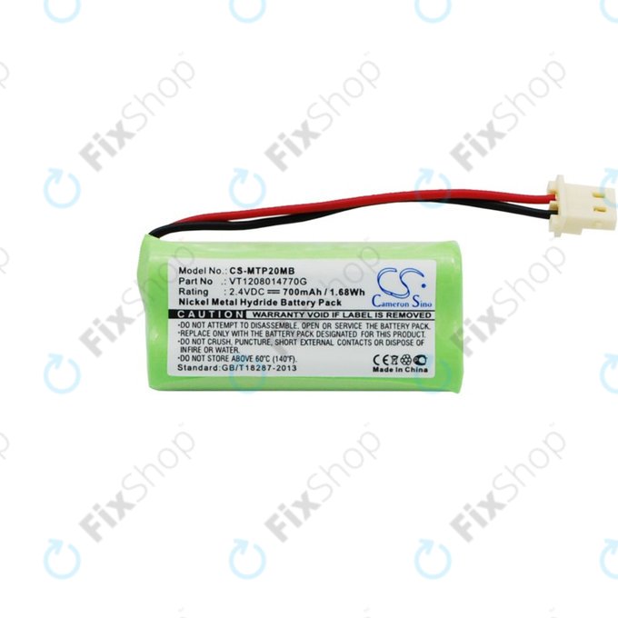 Batteria per Motorola MBP20, VT1208014770G, Ni-MH, 700mAh, 2.4V, HQ