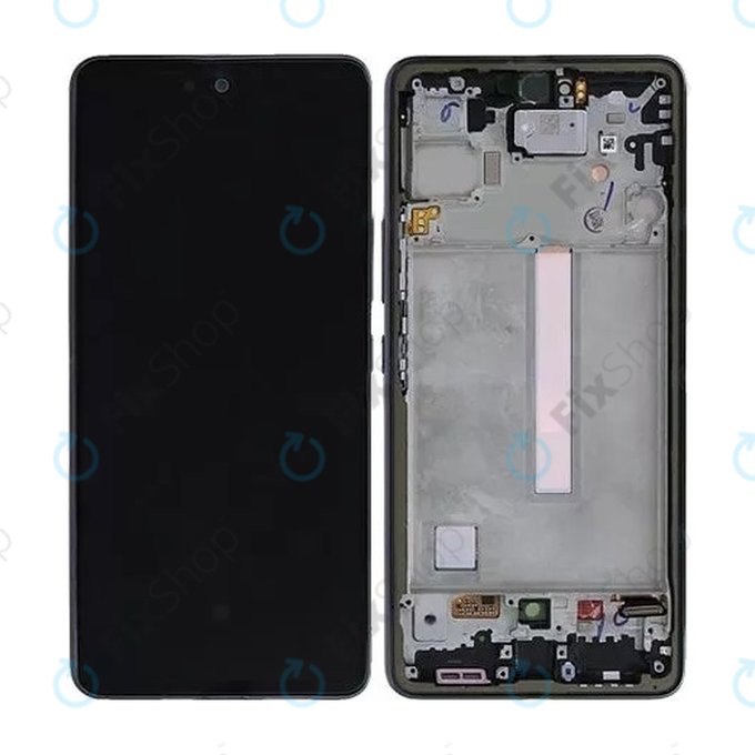Schermo per Samsung A73 A736, Black, Vetro touch con cornice
