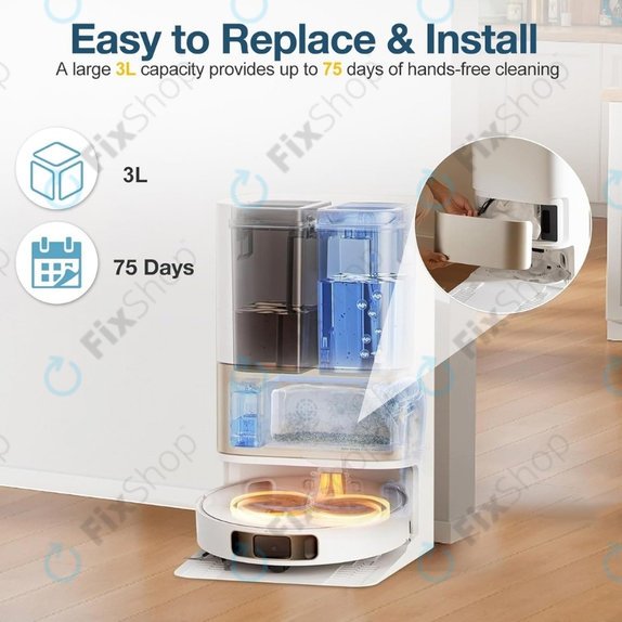 Sacchetto per aspirapolvere, 2 pz. per Xiaomi Dreame X40 Ultra, X50 Ultra, L40s Pro Ultra, L40 Ultra, L10s Ultra Gen2, Mova E30 Ultra, Mova V50 Ultra, P60