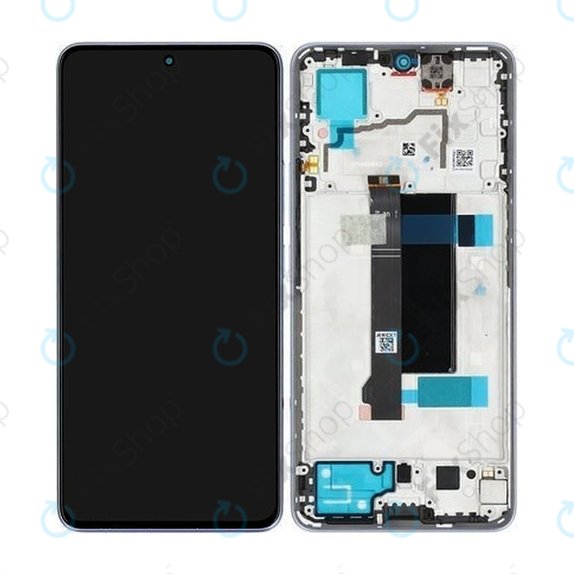 Schermo per Xiaomi Redmi Note 13 Pro 5G 2312DRA50C, Aurora Purple, Vetro touch con cornice, 5600030N1600, Genuine Service Pack