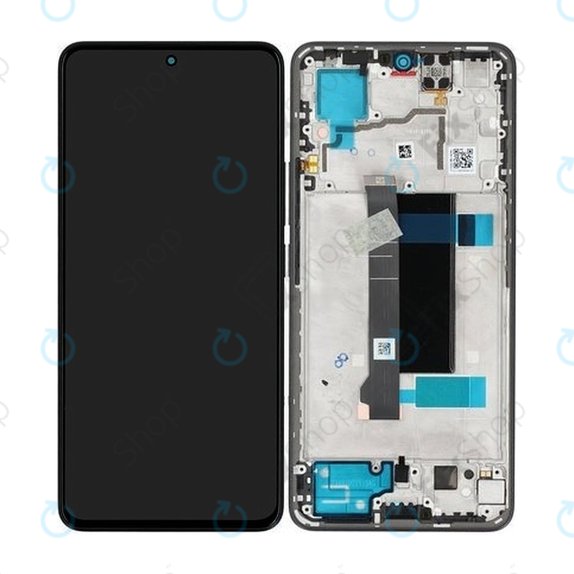 Schermo per Xiaomi Redmi Note 13 Pro 5G, Midnight Black, Vetro touch con cornice, 5600020N1600, Genuine Service Pack
