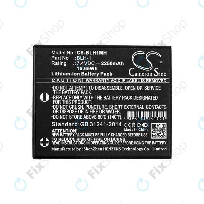 Batteria per Olympus E-M1, BLH-1, Li-Ion, 2250mAh, 7.4V, HQ