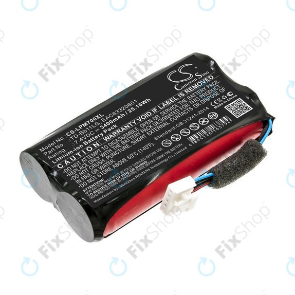 Batteria per LG Music Flow P7, Xboom Go PK7, TD-Bb11LG, Li-Ion, 3400mAh, 7.4V, HQ