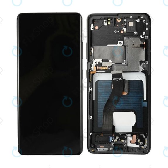 Schermo OLED per Samsung S21 Ultra G998B, Phantom Black, Vetro touch con cornice