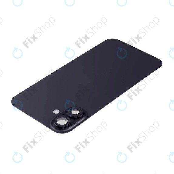 Vetro scocca posteriore per iPhone 16, Black, con lente fotocamera, piastra metallica, magnete MagSafe
