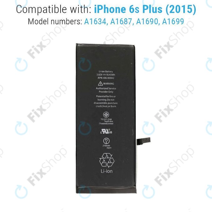 Batteria per iPhone 6S Plus, 2750mAh, FixPremium