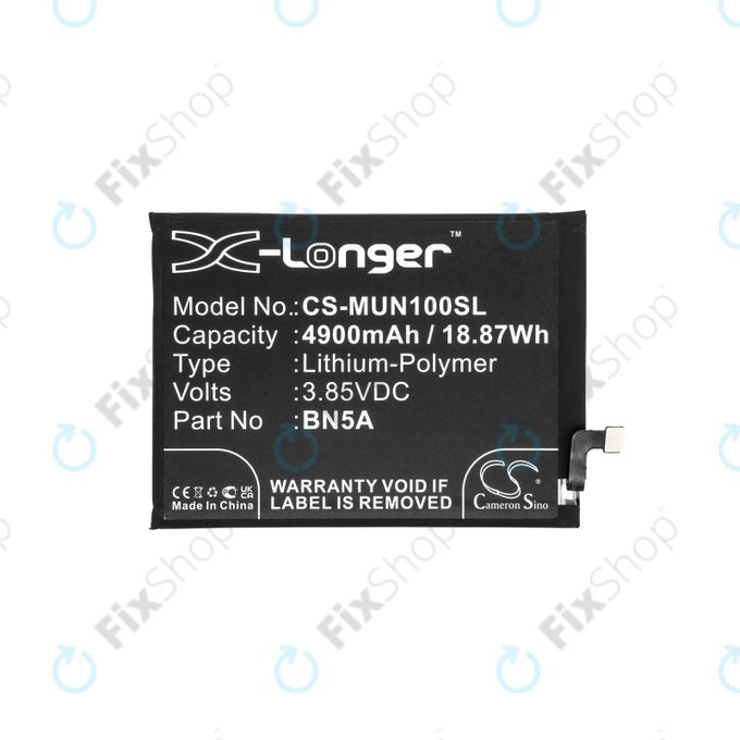Batteria per Xiaomi Poco M3 Pro, Redmi Note 10, Note 11, 4900mAh, Li-Pol, 3.85 V, BN5A, HQ