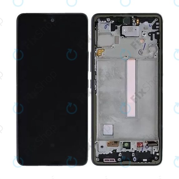 Schermo per Samsung A73 A736, Black, Vetro touch con cornice