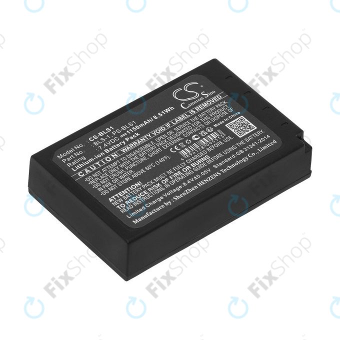 Batteria per Olympus E-400, PS-BLS1, Li-Ion, 1150mAh, 7.4V, HQ