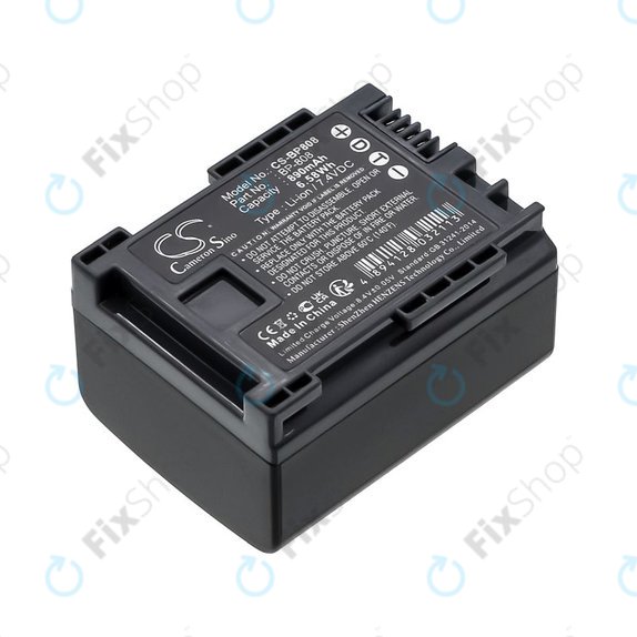 Batteria per Canon FS10, FS11, FS100, BP-808, Li-Ion, 890mAh, 7.4V, HQ