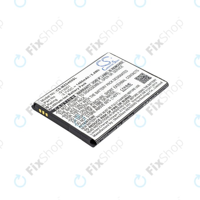 Batteria per Navon Mizu D455, G13001, Li-Ion, 3.7V, 1460mAh, HQ