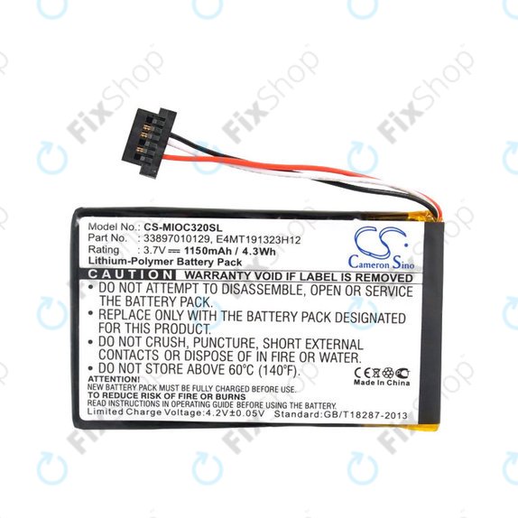 Batteria per Mitac Mio C320, C520, C520t, C720, C810, BP-LX1320/11-B0001 SN, Li-Polymer, 1150mAh, 3.7V, HQ