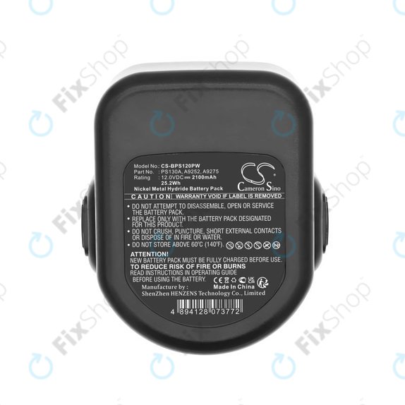 Batteria per Black & Decker Cd1202, PS130A, Ni-MH, 2100mAh, 12V, HQ