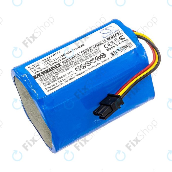 Batteria per Fomt R620c, Haier T322 J300s Liectroux DH860 TCL S15 Tomefon GH28, Li-Ion, 2600mAh, 14.8V, HQ