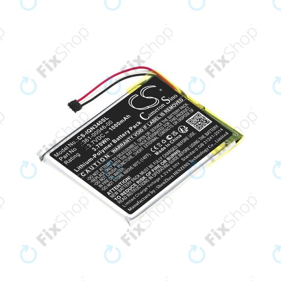 Batteria per Garmin Dash Cam 20, Nüvi 3400, 361-00046-00, Li-Pol, 1000mAh, 3.7V, HQ