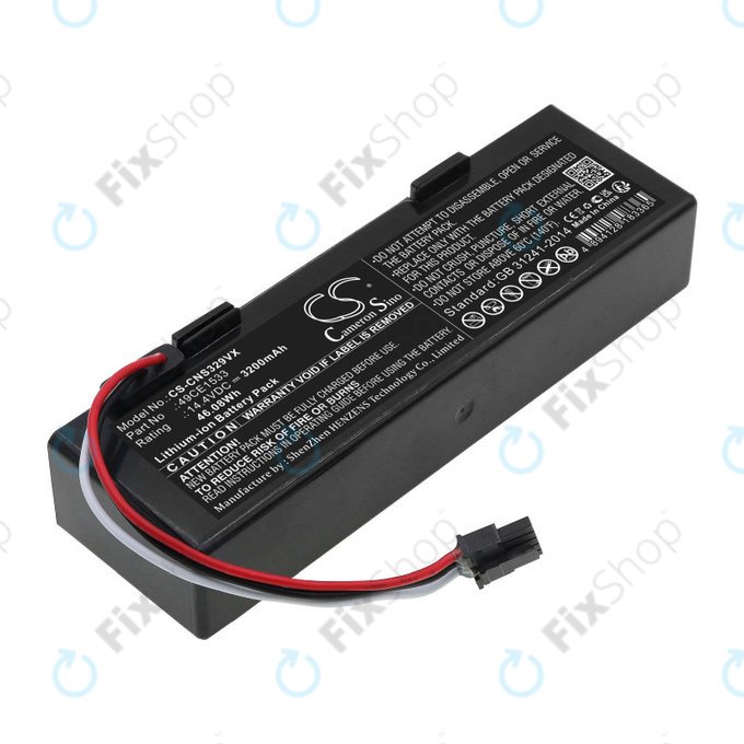 Batteria per ETA Navaggio 2228, Cecotec Conga 3290 3490 3890 49CE1533, Li-Ion, 3200mAh, 14.4V, HQ