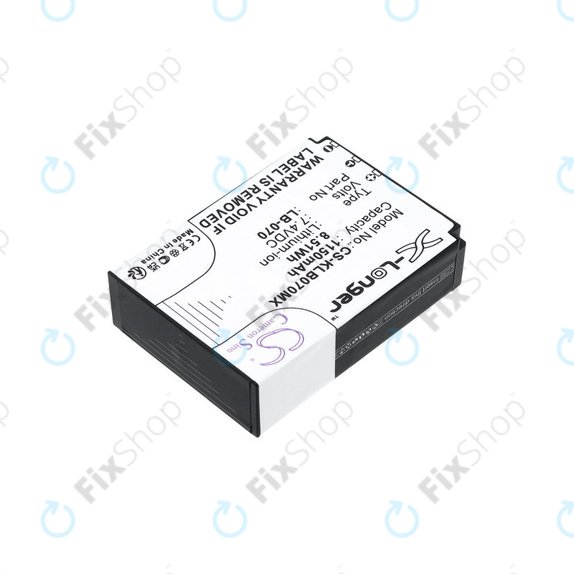 Batteria per Kodak PIXPRO S1, AZ651, AZ652, AZ901, LB-070, Li-Ion, 1150mAh, 7.4V, HQ