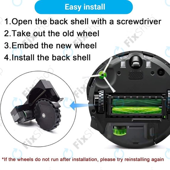 Ruota con motore (destra) per iRobot Roomba serie e, serie i, serie j