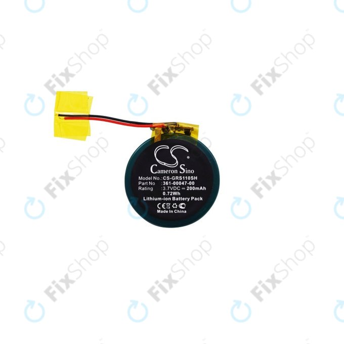 Batteria per Garmin Approach S1, S3 S4 Forerunner 110 210 S1 361-00047-00, Li-Ion, 200mAh, 3.7V, HQ