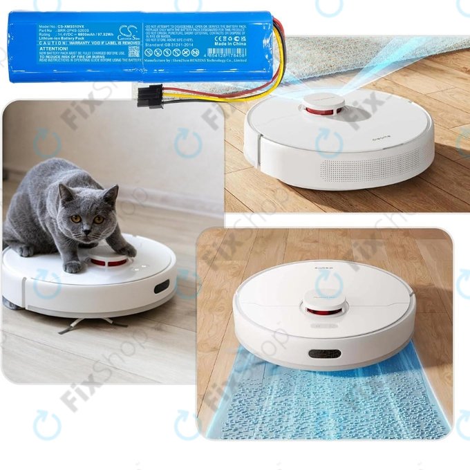 Batteria per Xiaomi Mi Robot Vacuum Mop-seriess, Dream-seriess, RobGoldck-seriess, BRR-2P4S-6800, Li-Ion, 6800mAh, 14.4V, HQ