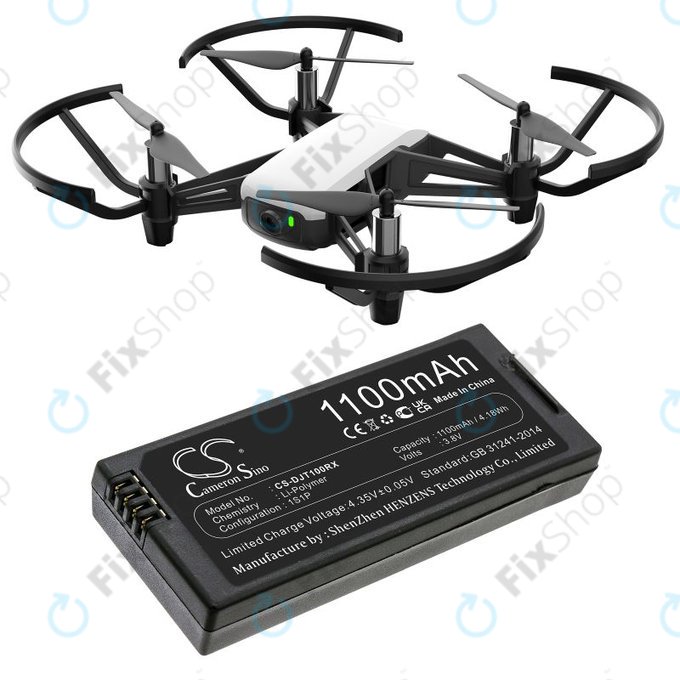 Batteria per DJI Tello, T01, Li-Pol, 1100mAh, 3.8V, HQ