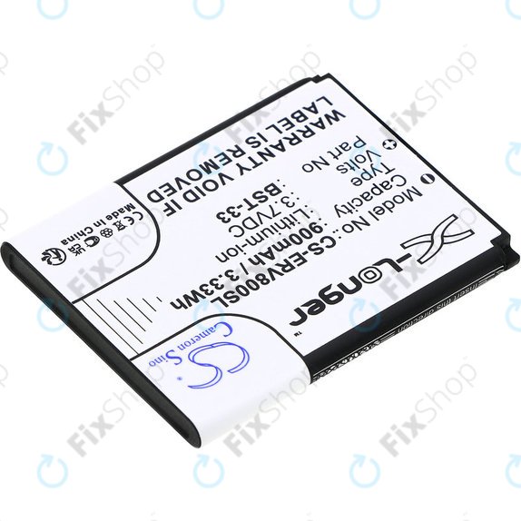 Batteria per Sony Ericsson W595, K790i, K800i, W850i, W900i, W950i, BST-33, Li-Ion, 3.7V, 900mAh, HQ