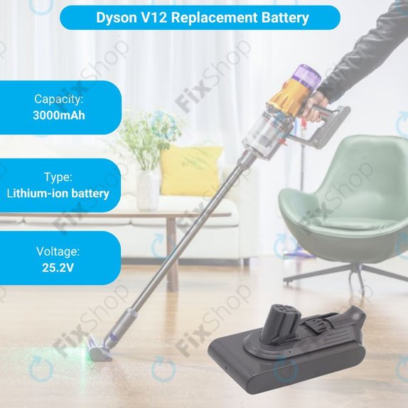 Batteria per Dyson V12, 965470-01, Li-Ion, 3000mAh, 25.2V